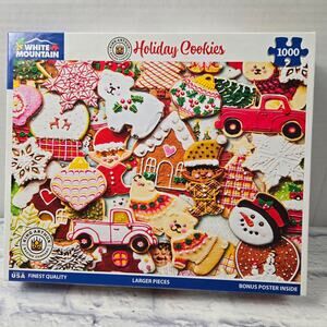 New Sealed White Mountain Holiday Cookies 1000 piece Jigsaw Puzzle made USA 2024